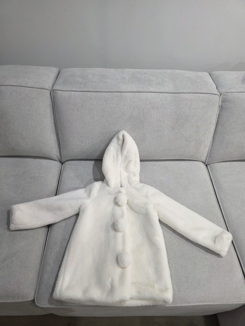 Cynthia Rowley Girls White Faux Fur Bunny Hood Coat Jacket 4T - Picture 2 of 14